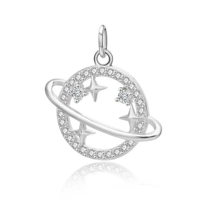 925 silver celestial necklace pendant star planet design