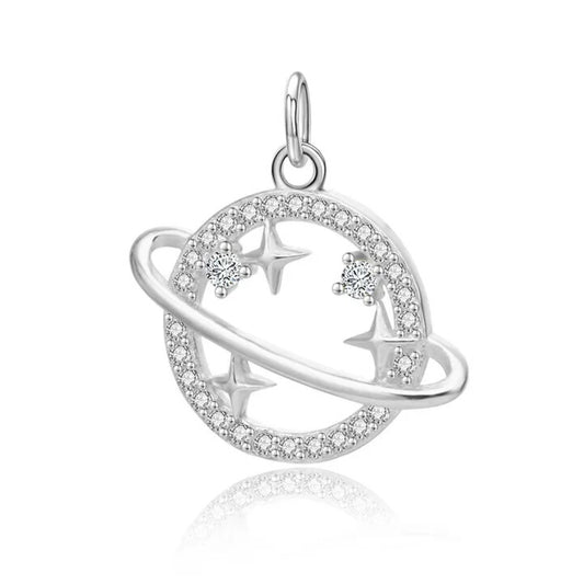 925 silver celestial necklace pendant star planet design