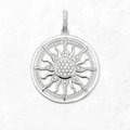 Vintage Sun Charm Pendant – 925 Silver with White Zircon Stone