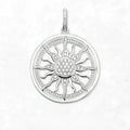 Vintage Sun Charm Pendant – 925 Silver with White Zircon Stone