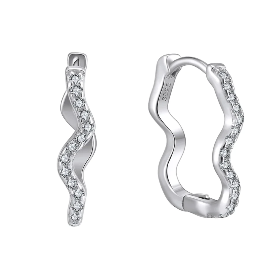 elegant 15mm wave earrings luxury style