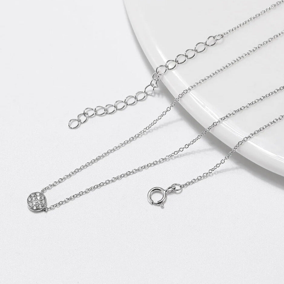 Elegant Eternal 925 sterling silver cubic zirconia pendant necklace