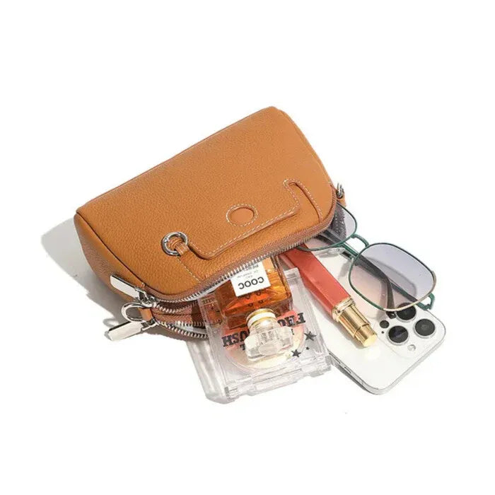 lightweight practical mini crossbody golden brown