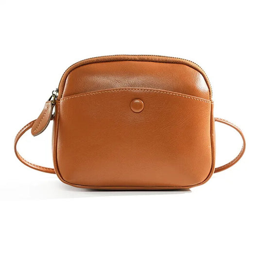 Sunset yellow small leather handbag elegant shoulder bag