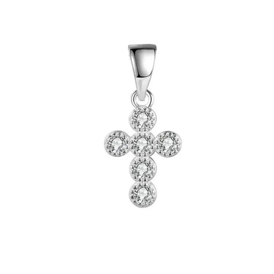 sterling silver cross pendant front view