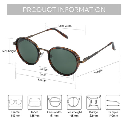 classic steampunk round frame sunglasses for women