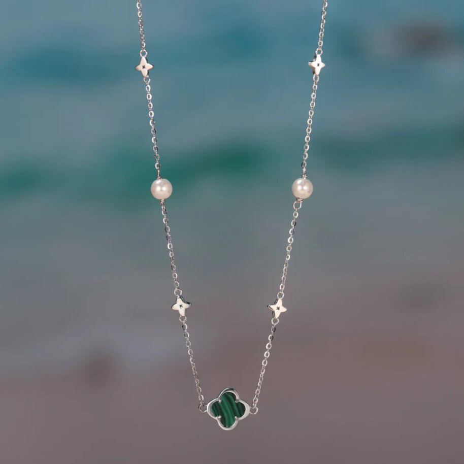 Lucky clover necklace for women – sterling silver pendant jewellery