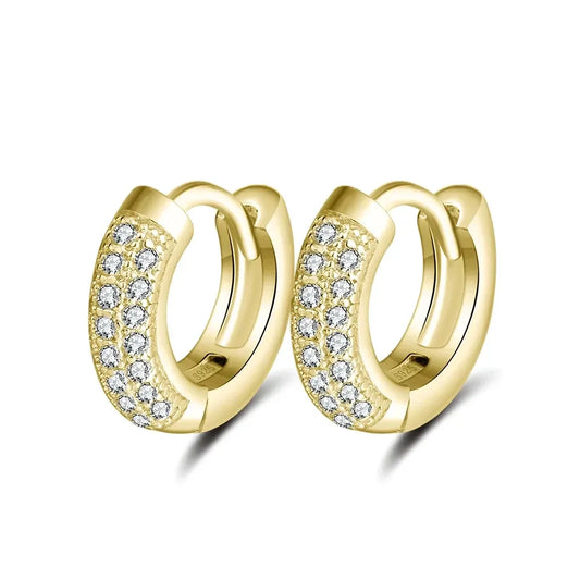 elegantia 18k gold plated hoop earrings with sterling silver base
