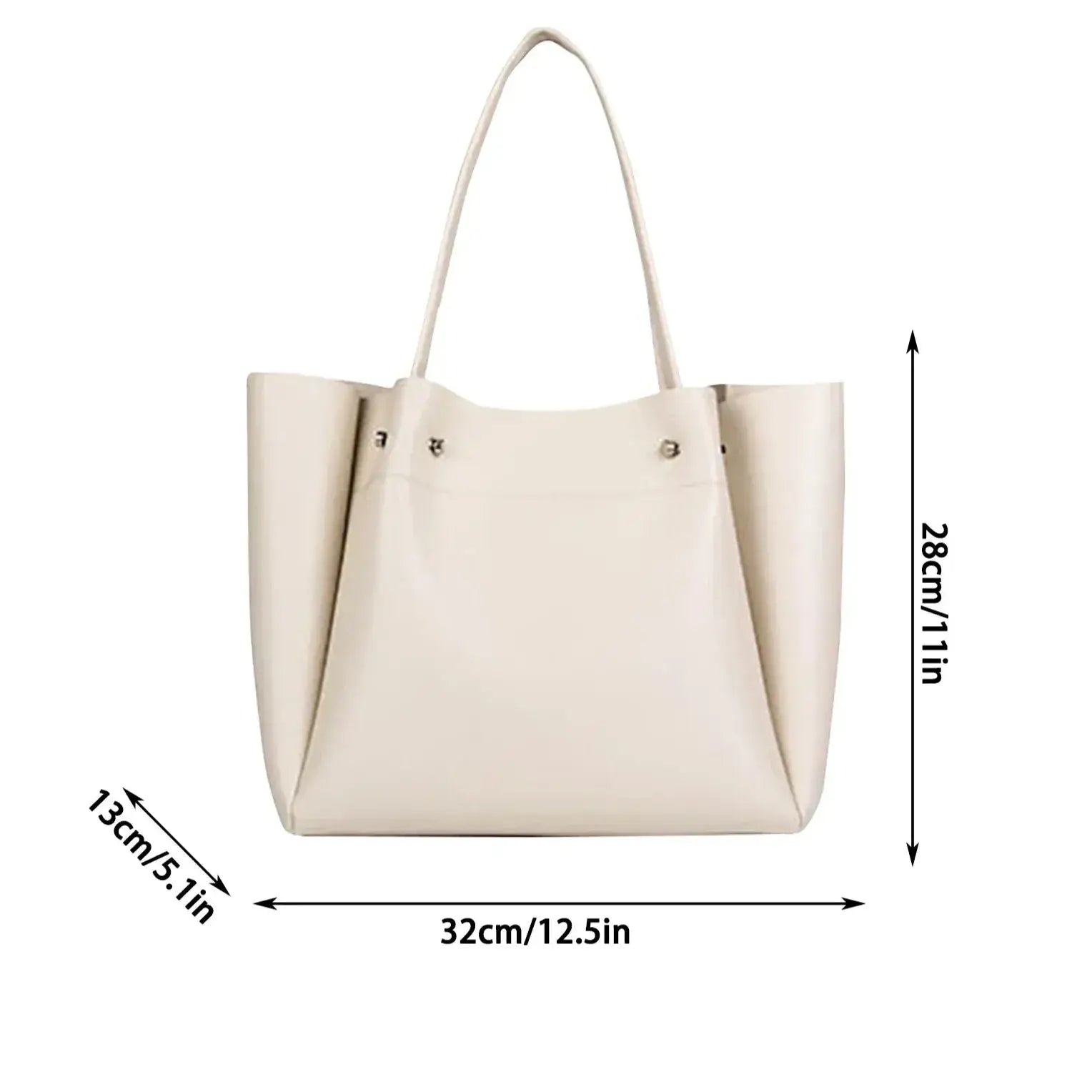 minimalist black tote bag detail of size