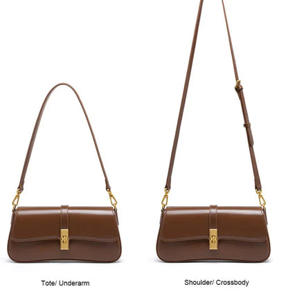 Adjustable strap women’s leather shoulder bag — side view