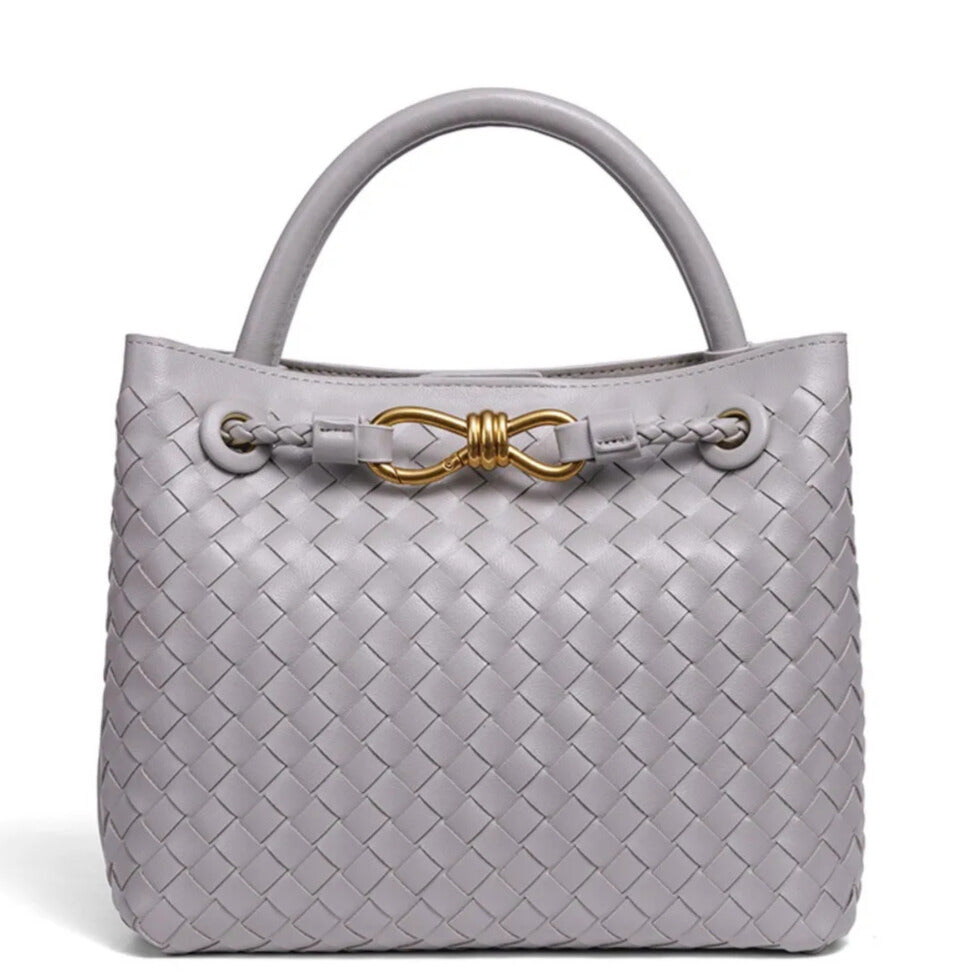 Fashion leather tote bag gray for women – crossbody and shoulder handbag