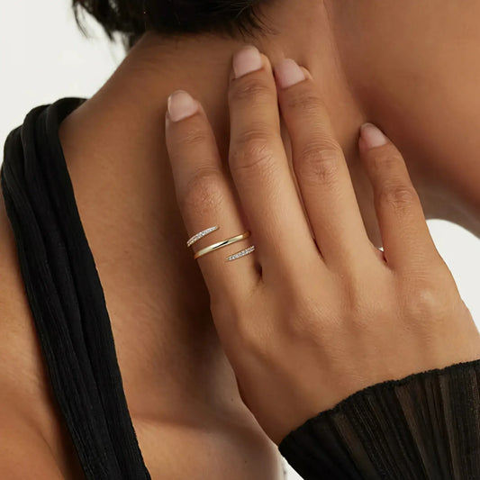 women’s gold open ring fashion styling