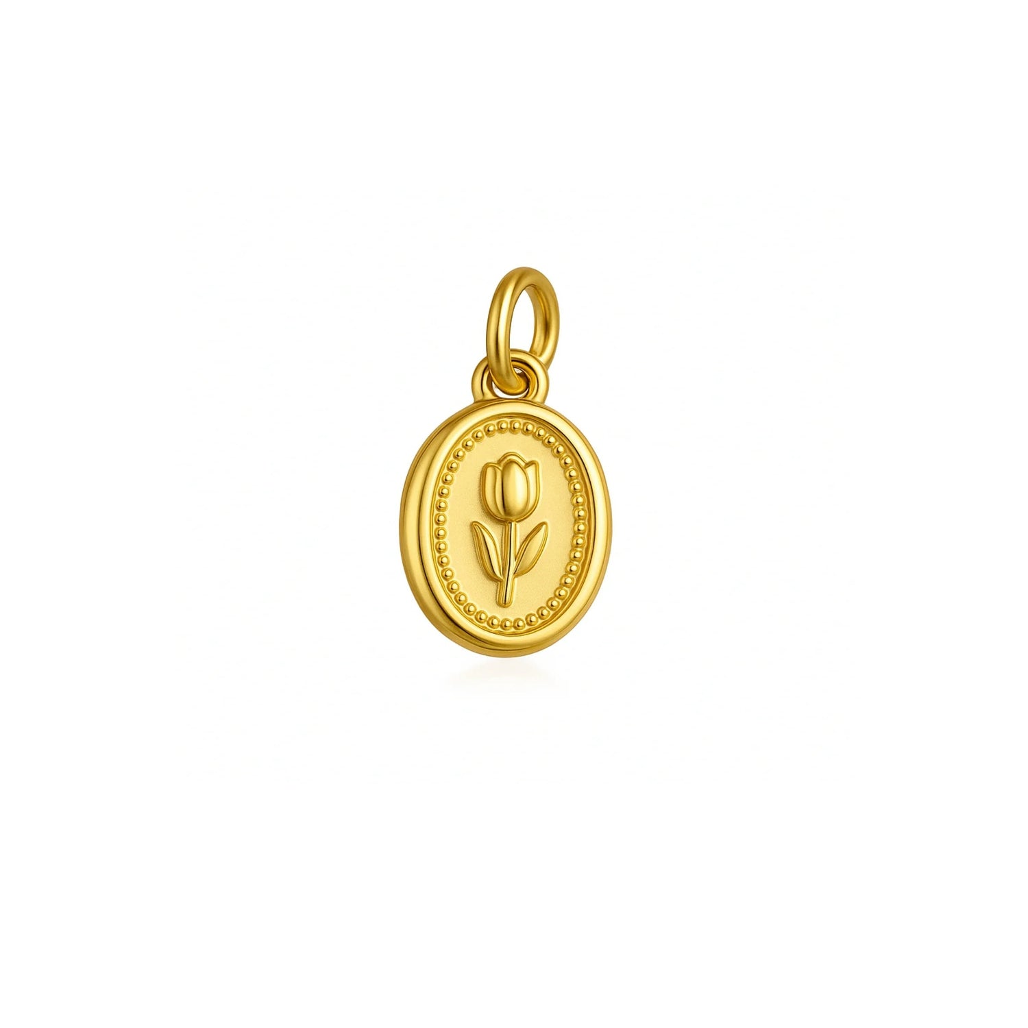 Gold tulip pendant for women necklace