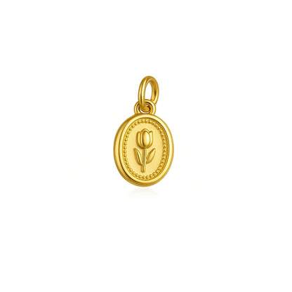 Gold tulip pendant for women necklace