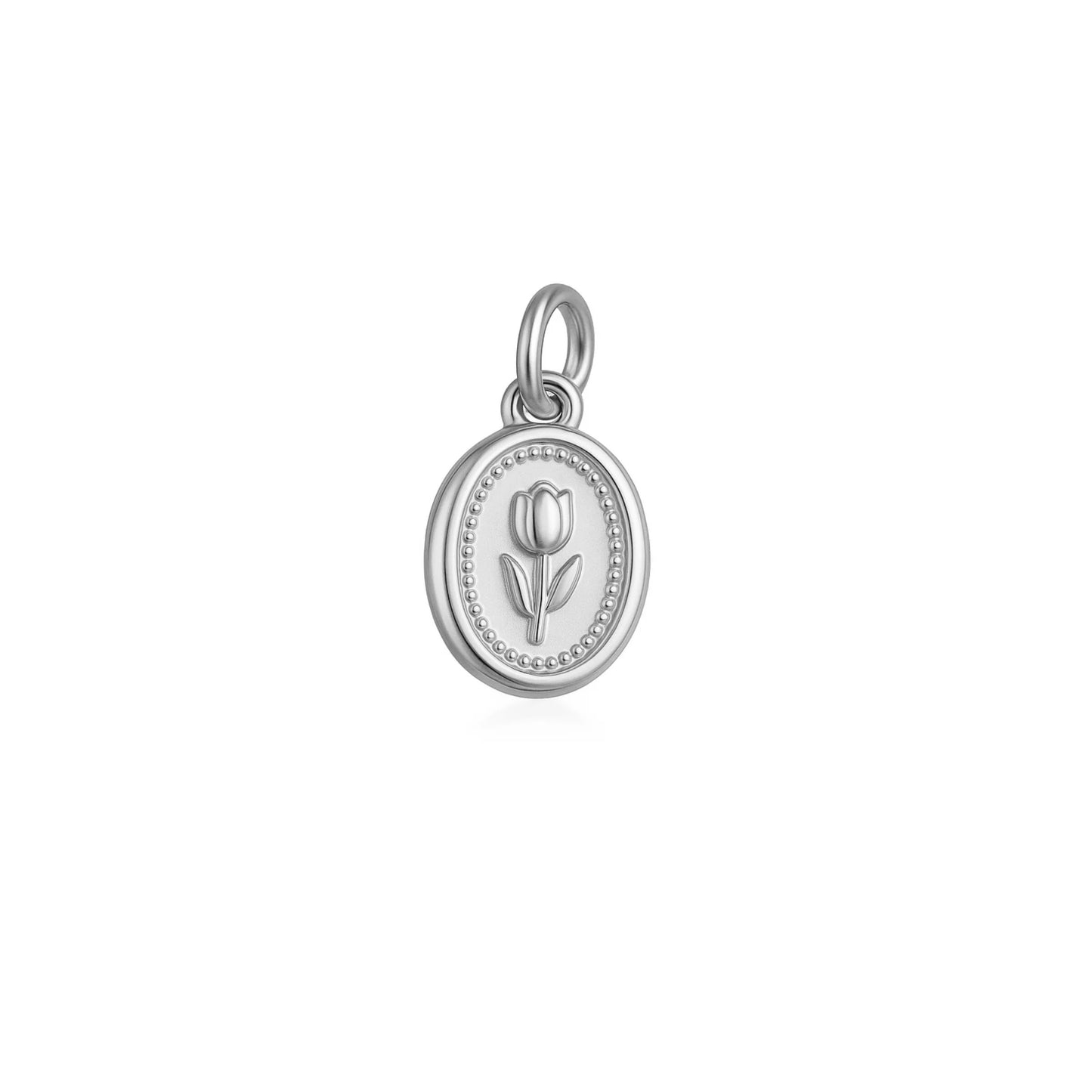 Tulip flower pendant in 925 sterling silver