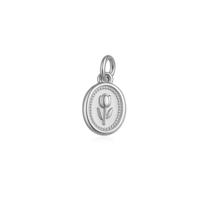 Tulip flower pendant in 925 sterling silver
