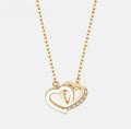 Twin Heart Moissanite Pendant Necklace – Gold Plated