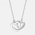 Twin Heart Moissanite Pendant Necklace – 925 Sterling Silver