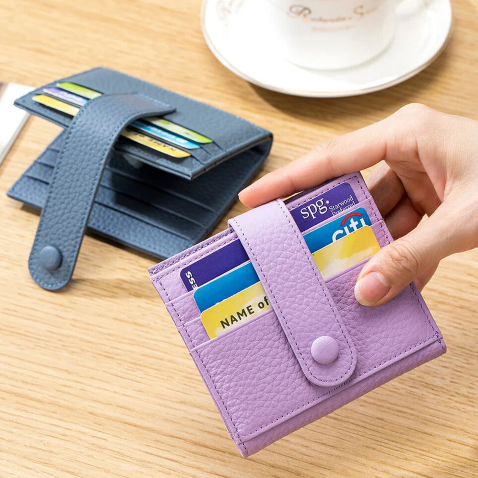 Slim Genuine Leather Wallet – Lightweight Cowhide Card Holder