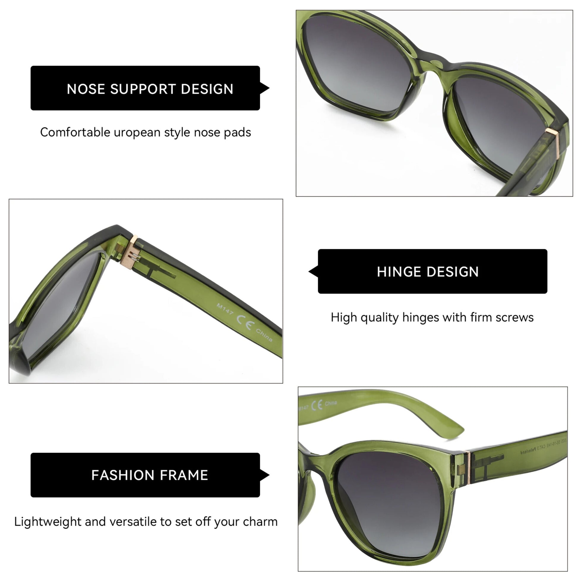 elegant everyday polarised cat-eye sunglasses for woman