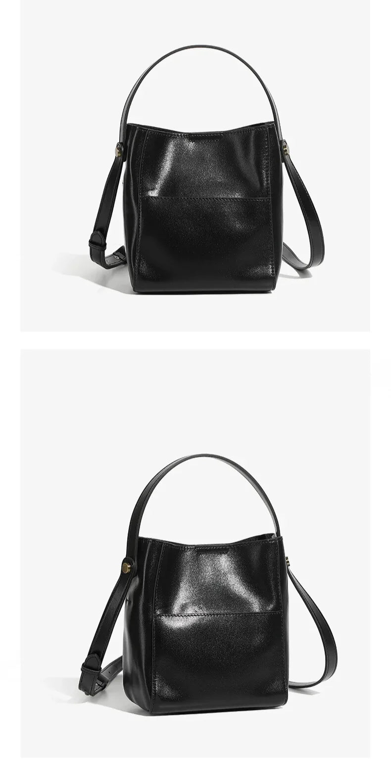 day-to-night luxury black leather crossbody handbag