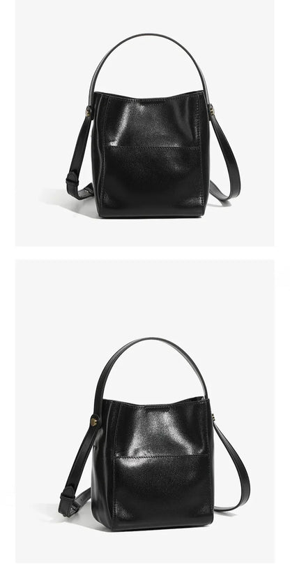 day-to-night luxury black leather crossbody handbag