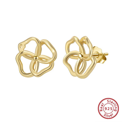 elegantia gold vintage flower earrings evening styling