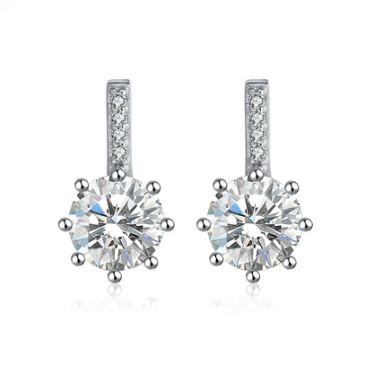 vintage long silver zircon earrings