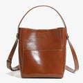 Alira – Soft Brown Leather Vintage Bucket Shoulder Crossbody Bag