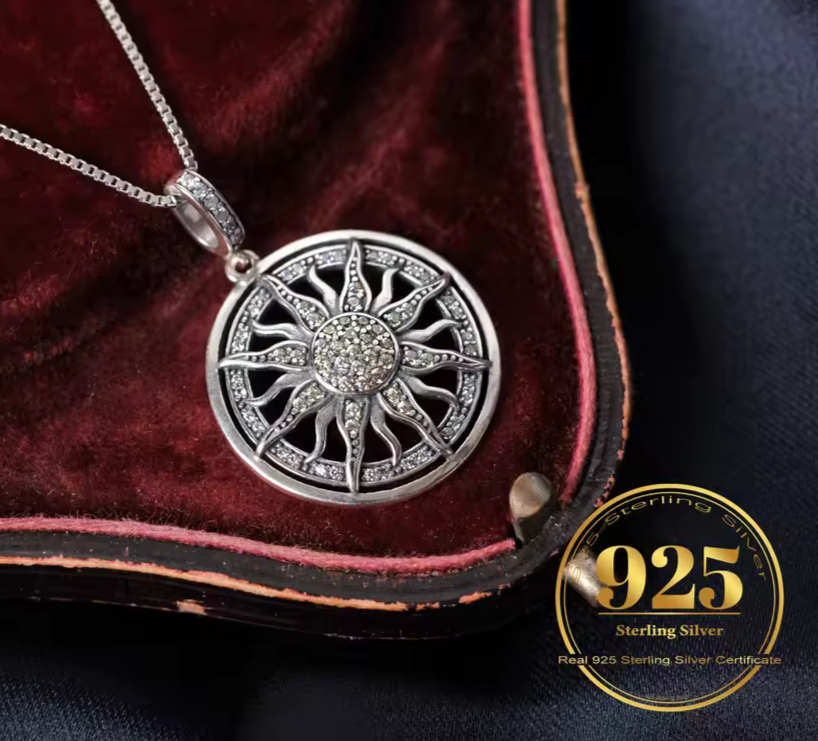 luxury sterling silver sun charm accessory