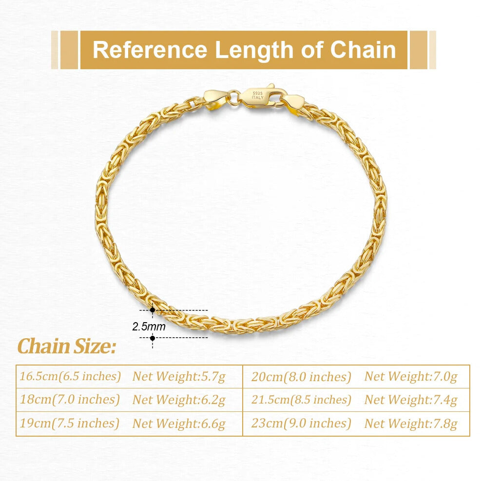 sterling silver Byzantine chain bracelet Italian handmade design