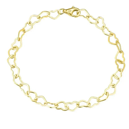 gold-plated heart link chain bracelet — Elegantia jewellery