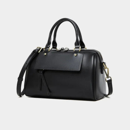classic women’s black leather handbag versatile shoulder and crossbody