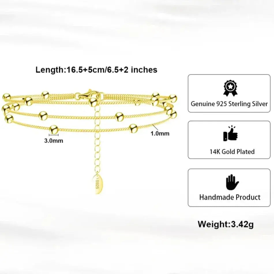 delicate gold layered bracelet elegant details texture