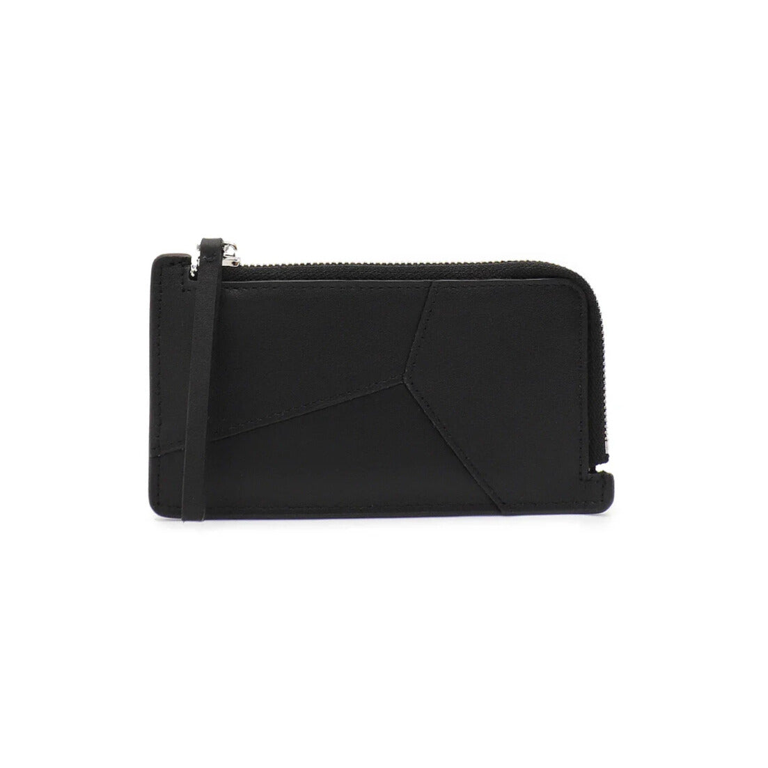Small lightweight black leather card holder purse