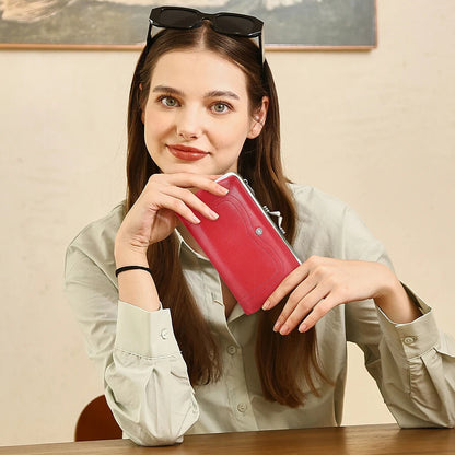Long leather wallet with coin pocket Eleganti