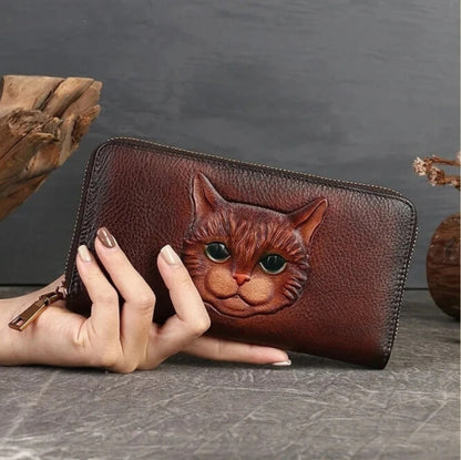 Luxury retro embossed leather wallet Elegantia