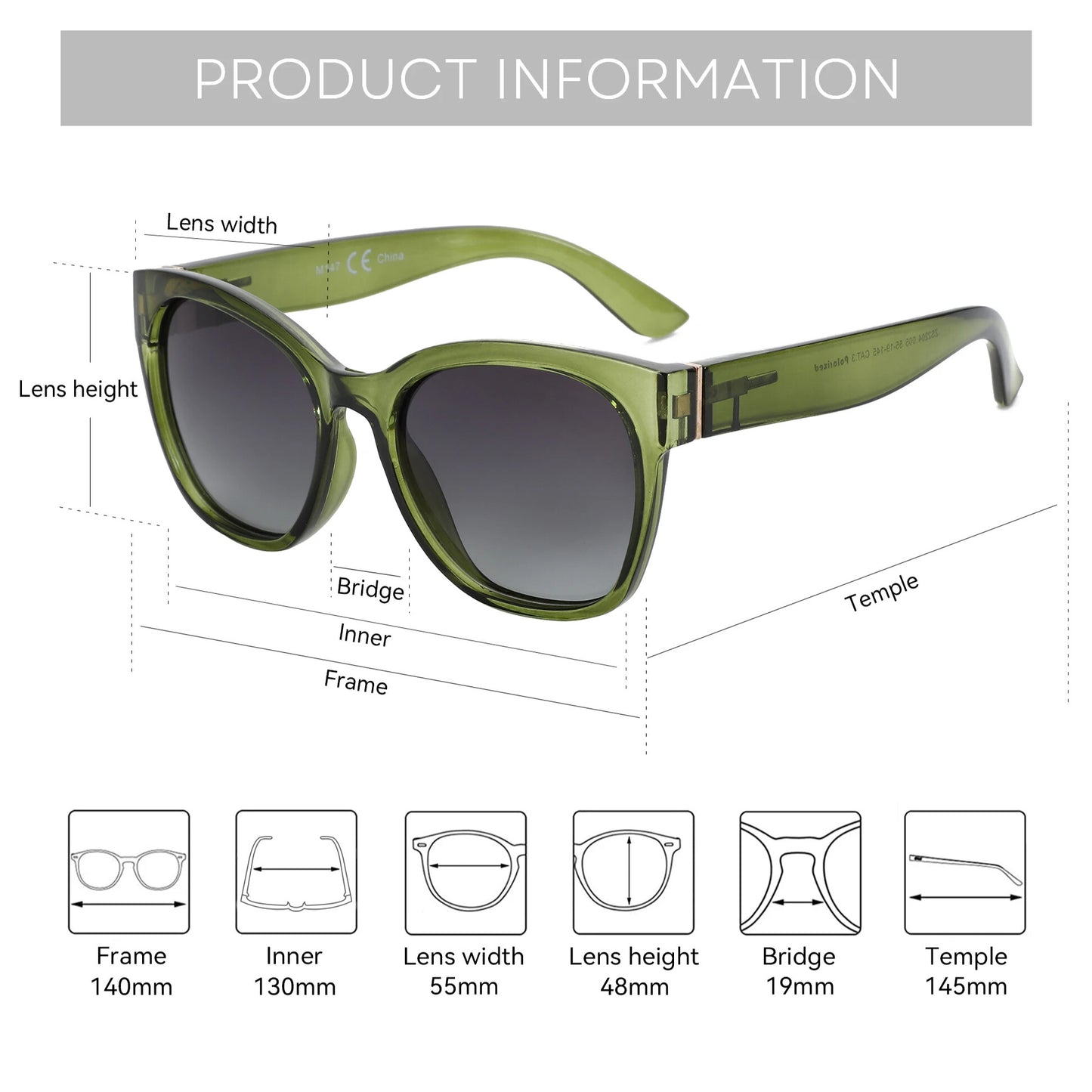 prduct information butterfly frame sunglasses