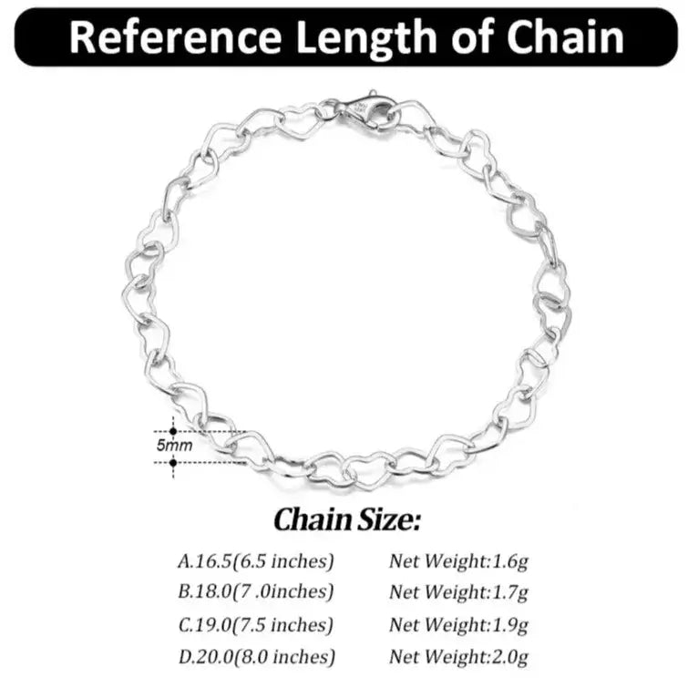elegantia sterling silver bracelet — reference length of chain