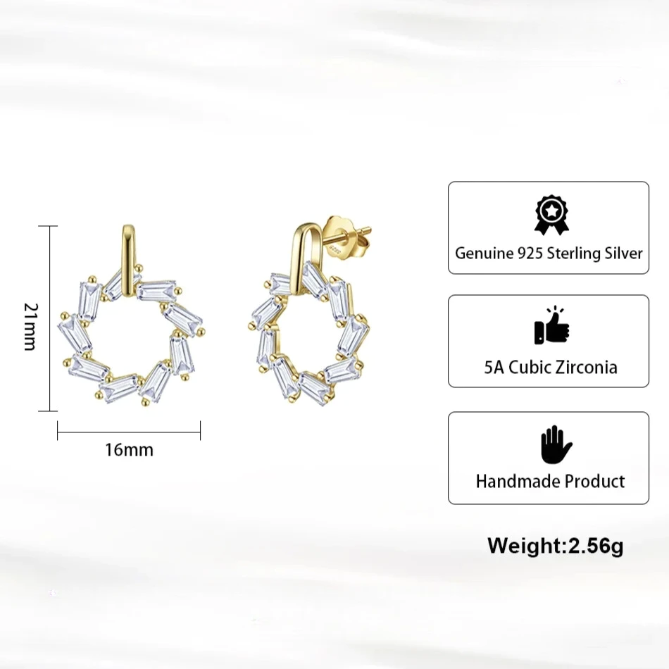 geometric square cz earrings women’s jewellery