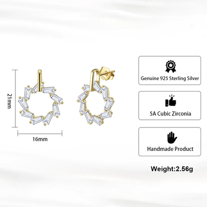 geometric square cz earrings women’s jewellery