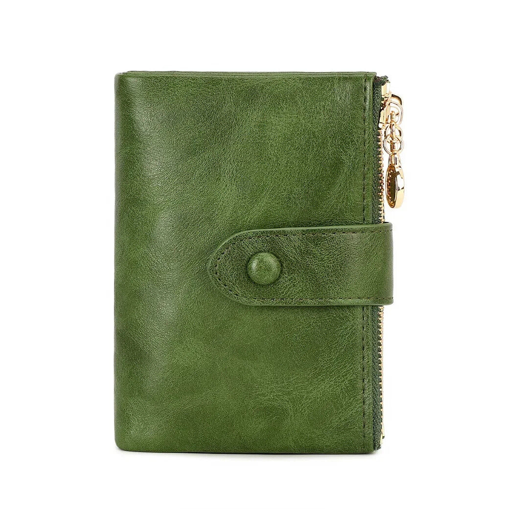 Elegant women’s PU leather mini green wallet