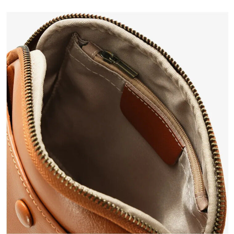 harméa Mini luxury leather handbag and zip pocket for women