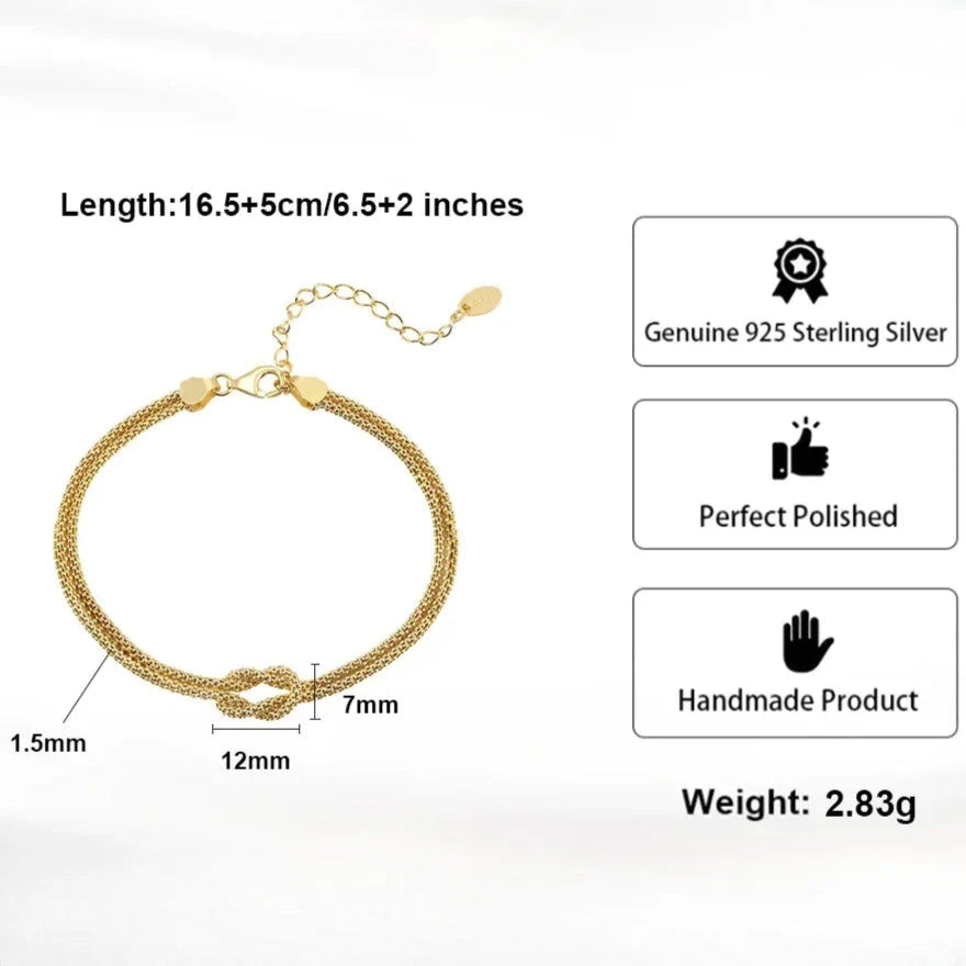 Lightweight double-layer chain bracelet on wrist
