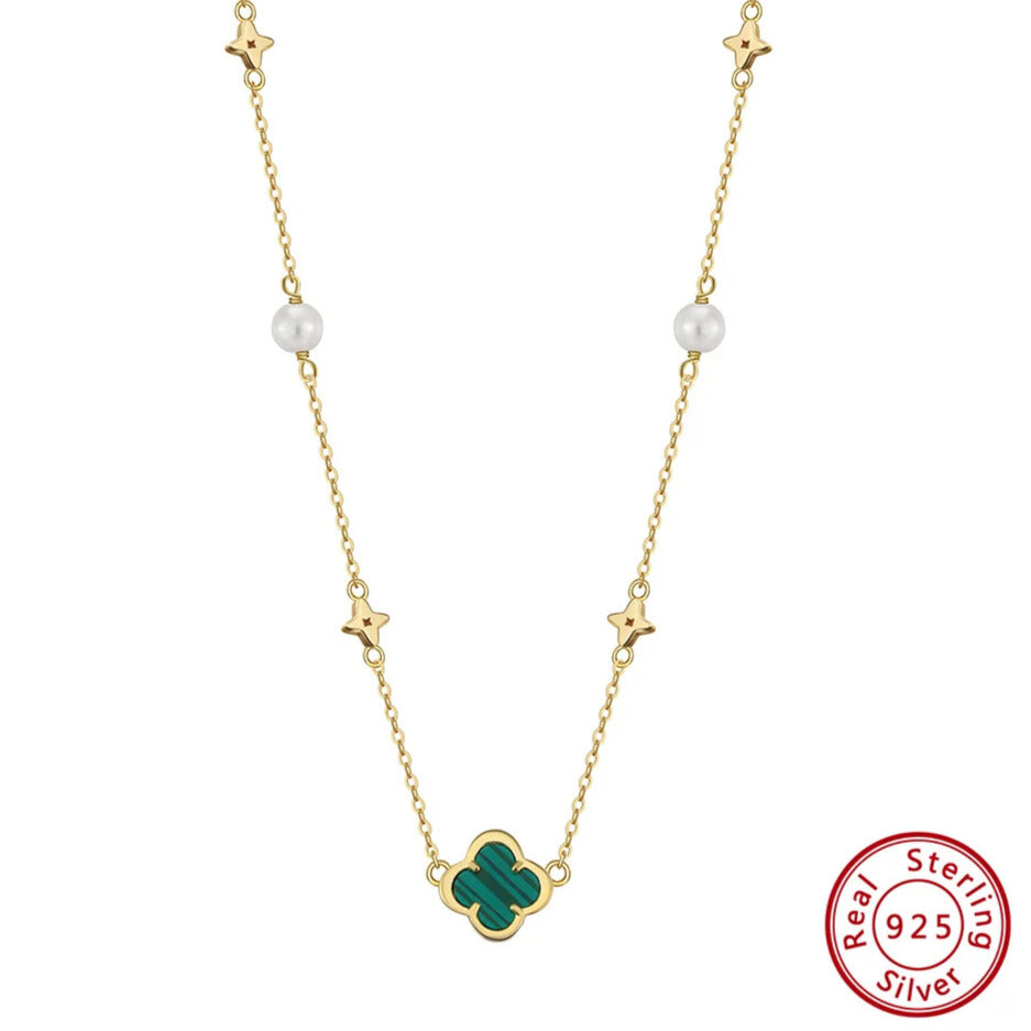 Gold plated clover pendant necklace – fashionable jewellery gift for women