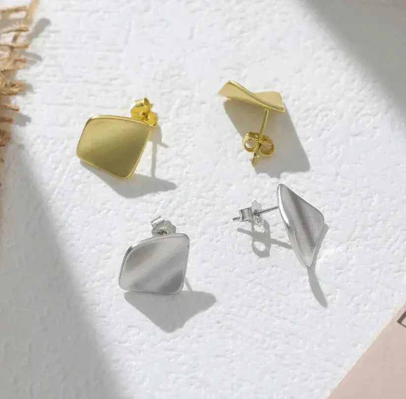 gold plated or sterling-silver-earrings-matte-finish