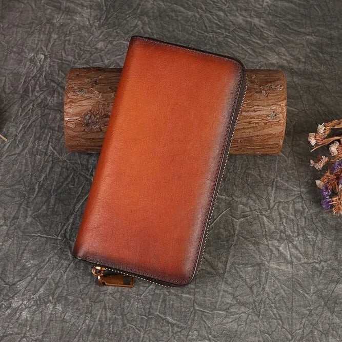 Lightweight genuine leather wallet back view Elegantia