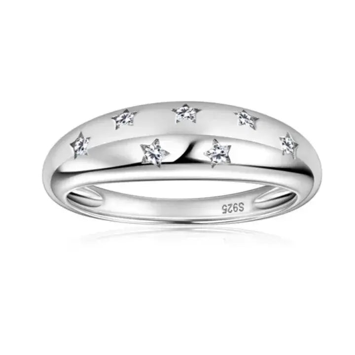 women chunky silver ring lifestyle