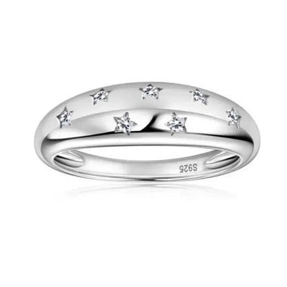 women chunky silver ring lifestyle